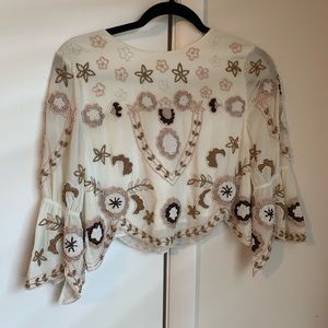 NWT Raga beaded top/blouse cropped
